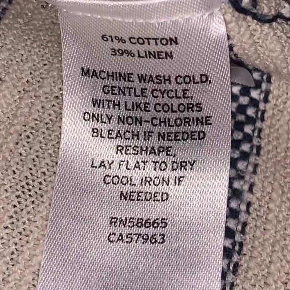 Nordstrom Sweater Mens Large Blue Tan Stripe Cotton Linen Crewneck Coastal Prep
